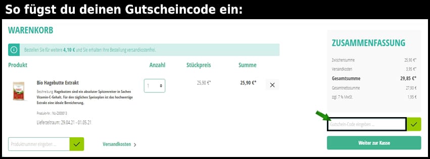 nutradoxa Gutschein einfuegen und sparen schwarz