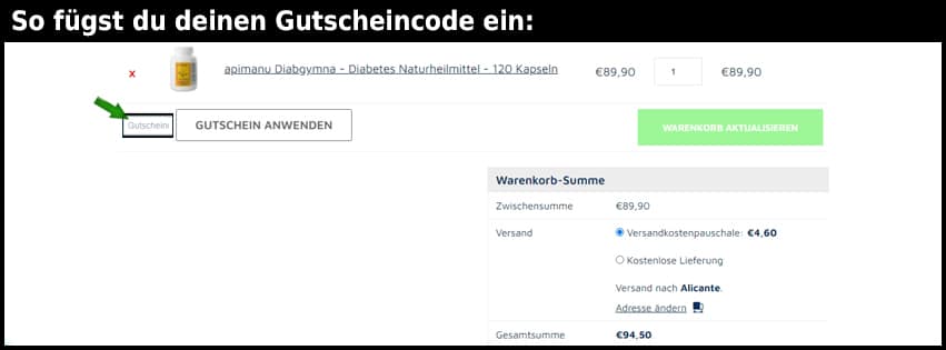 apimanu Gutschein einfuegen und sparen schwarz
