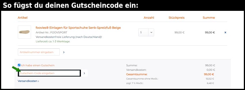 foovies Gutschein einfuegen und sparen schwarz