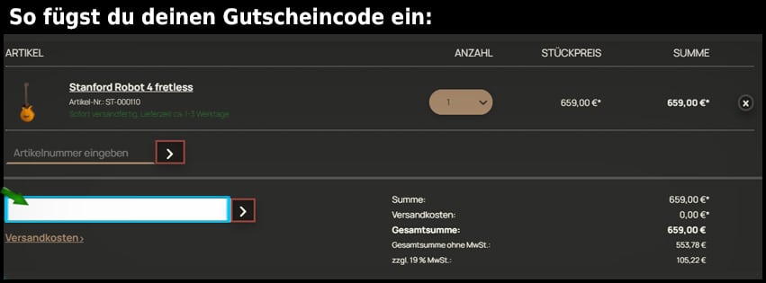 i-musicnetwork Gutschein einfuegen und sparen schwarz