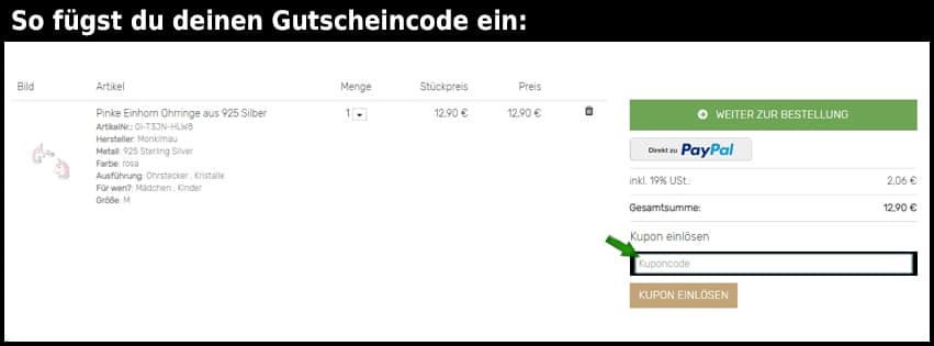 monkimau Gutschein einfuegen und sparen schwarz