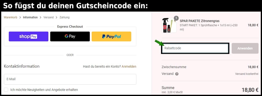 no-wesp Gutschein einfuegen und sparen schwarz