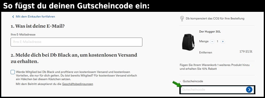 dbjourney Gutschein einfuegen und sparen schwarz