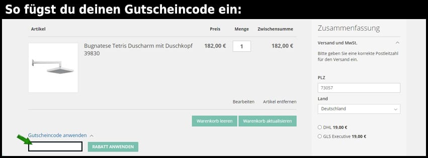 Casa39 Gutscheincode einfuegen und sparen schwarz