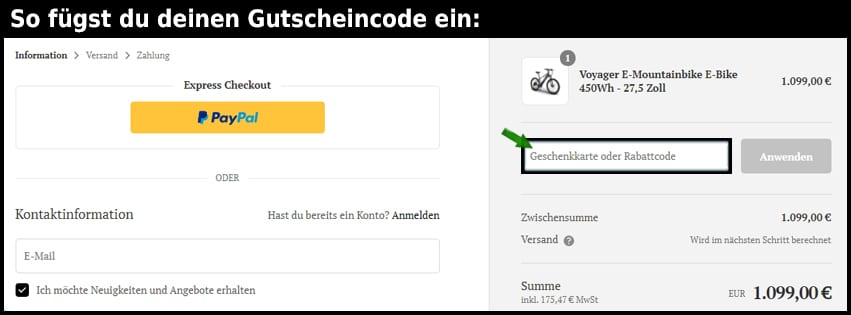 eskute Gutschein einfuegen und sparen schwarz