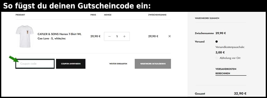 yourstreetwear1067.com Gutschein einfuegen und sparen schwarz