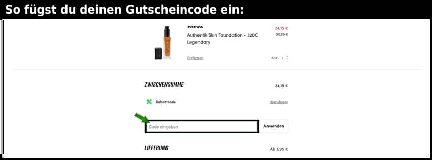 beautybay Gutschein einfuegen und sparen schwarz