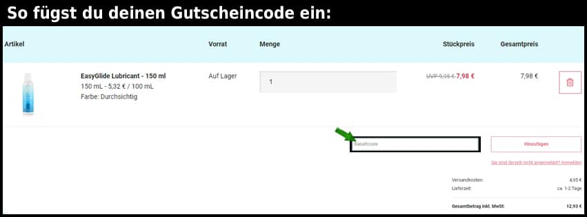 easytoys Gutschein einfuegen und sparen schwarz