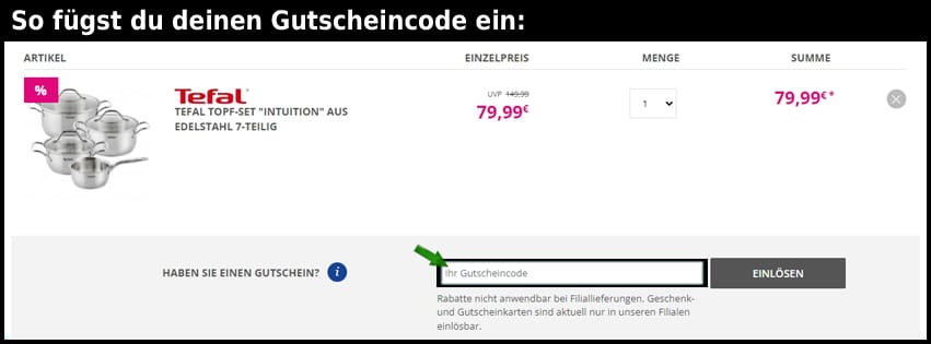 kodi Gutschein einfuegen und sparen schwarz