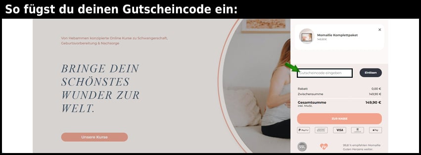 momallie Gutschein einfuegen und sparen schwarz