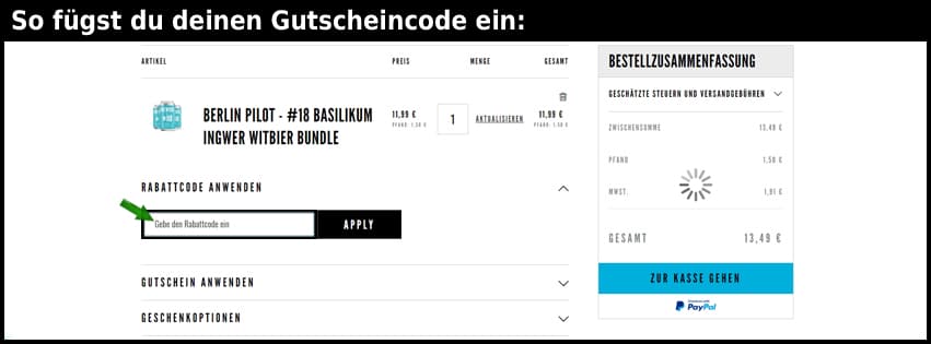 brewdog Gutschein einfuegen und sparen schwarz