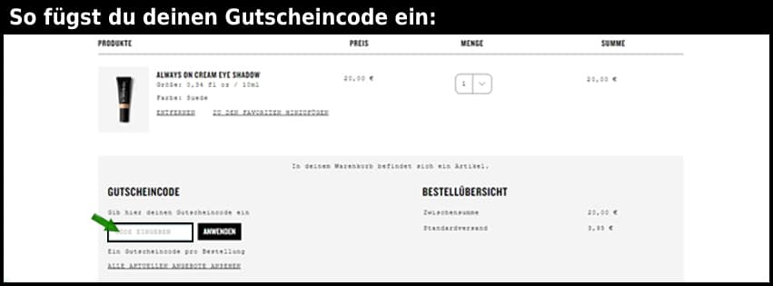 smashbox Gutschein einfuegen und sparen schwarz