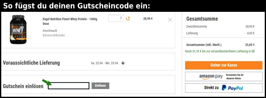 sportnahrung-engel Gutschein einfuegen und sparen schwarz