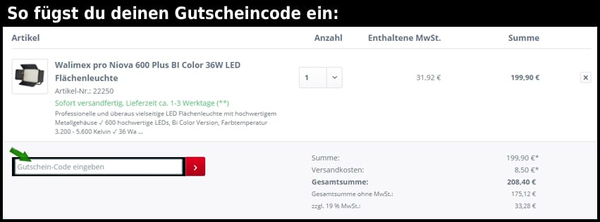 studioexpress Gutschein einfuegen und sparen schwarz