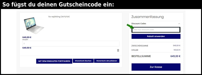 dietechnik.de Gutschein einfuegen und sparen schwarz