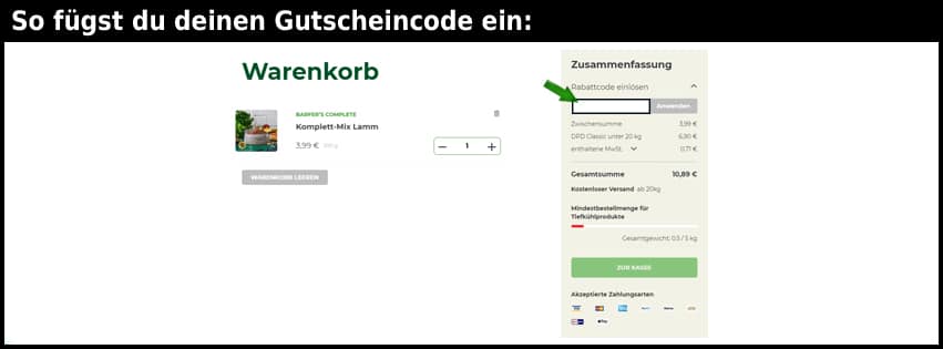 barfers-wellfood Gutschein einfuegen und sparen schwarz