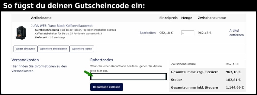 gastrodax Gutschein einfuegen und sparen schwarz