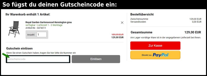 hertie Gutschein einfuegen und sparen schwarz