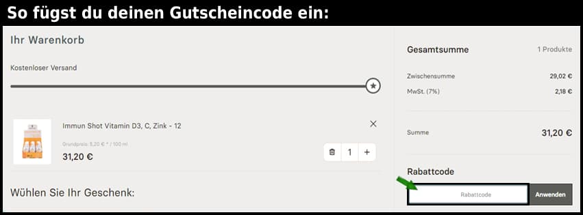 uandu Gutschein einfuegen und sparen schwarz