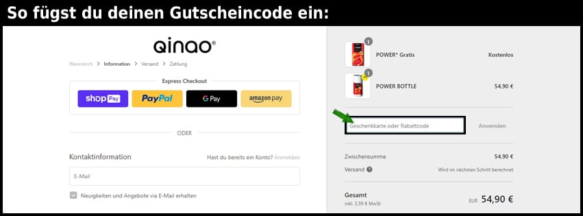 qinao Gutschein - Hier kannst du tolle Produkte entdecken und bares Geld sparen schwarz