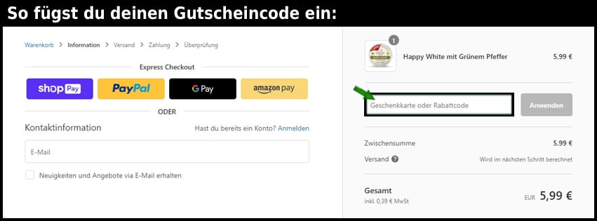 drmannahs Gutschein einfuegen und sparen schwarz