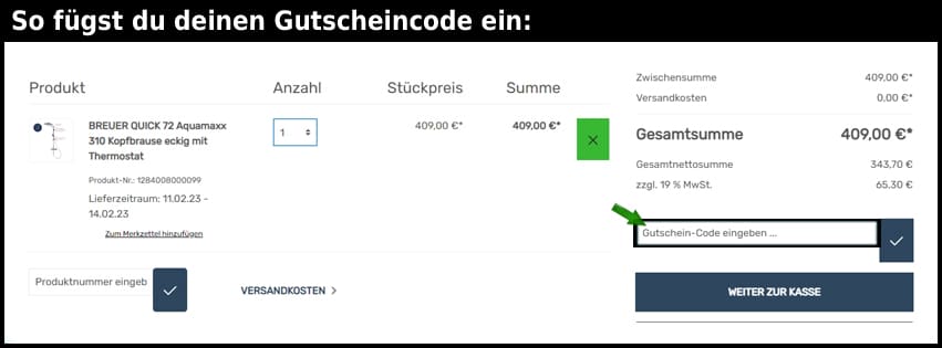 bano24 Gutschein einfuegen und sparen schwarz