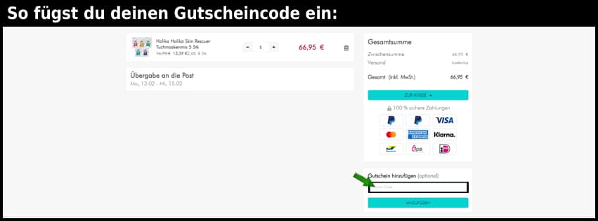 shr-germany-onlineshop Gutschein einfuegen und sparen schwarz