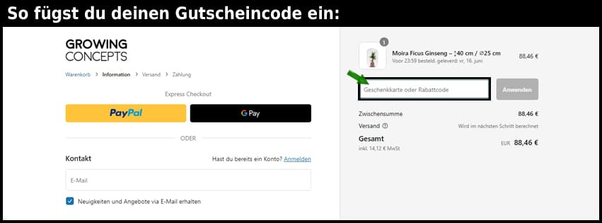 growingconcepts Gutschein einfuegen und sparen schwarz
