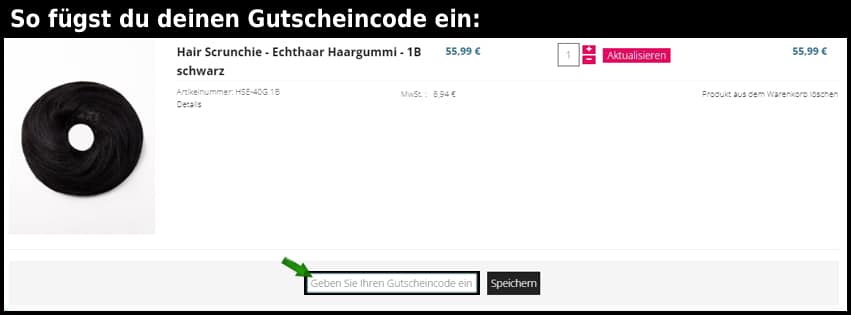 hickenbick-hair Gutschein einfuegen und sparen schwarz