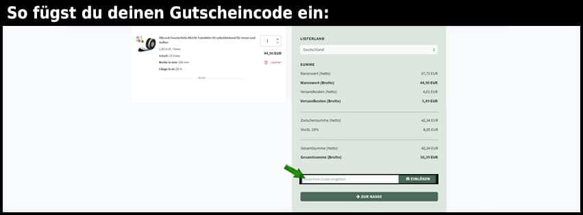 montagestore Gutschein einfuegen und sparen schwarz