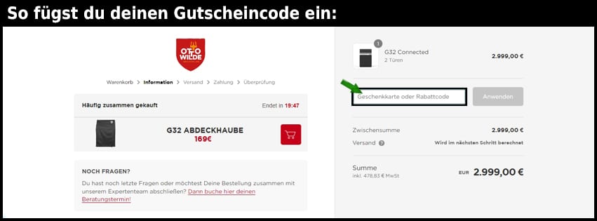 ottowildegrillers Gutschein einfuegen und sparen schwarz