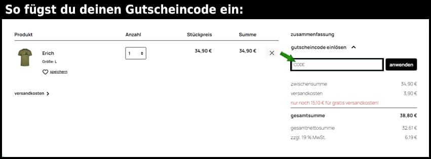 spitzbub Gutschein einfuegen und sparen schwarz