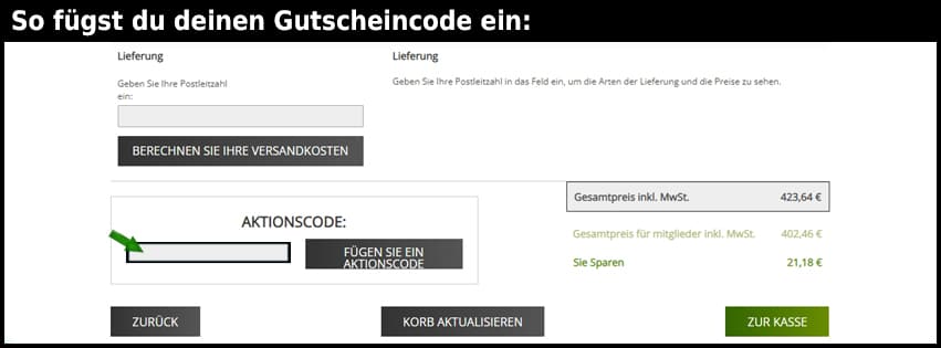 dancovershop.com Gutschein einfuegen und sparen schwarz