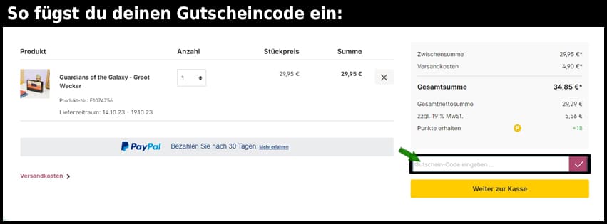 elbenwald Gutschein einfuegen und sparen schwarz