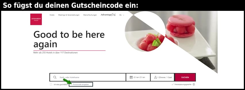leonardo-hotels Gutschein einfuegen und sparen schwarz