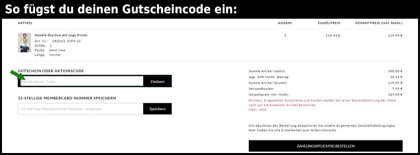 campdavid-soccx Gutschein einfuegen und sparen schwarz