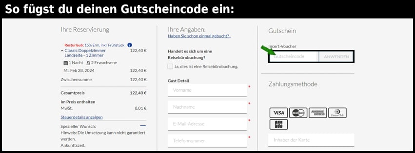 kaiserhof Gutschein einfuegen und sparen schwarz