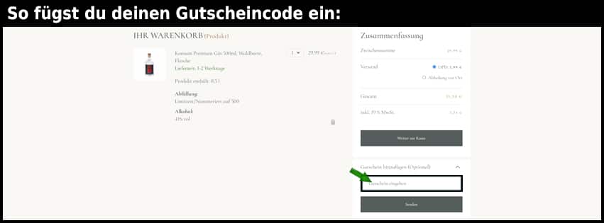 konsum-gin Gutschein einfuegen und sparen schwarz