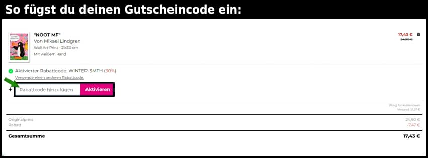 printler Gutschein einfuegen und sparen schwarz