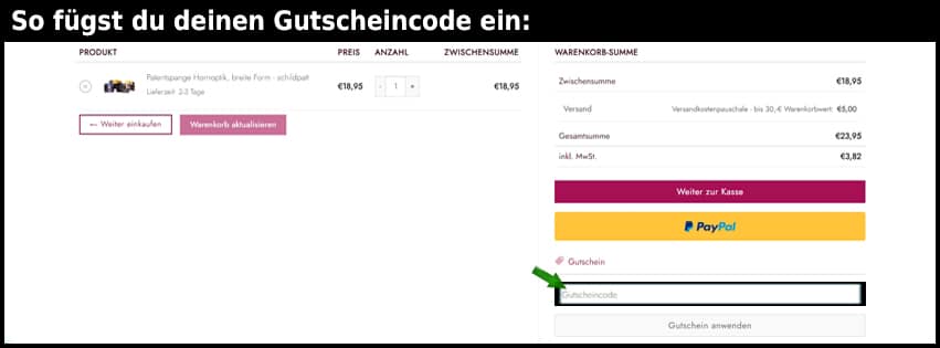 haarschmuckparadies Gutschein einfuegen und sparen schwarz