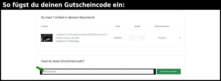 inbay Gutschein einfuegen und sparen schwarz