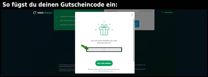 rabot-charge Gutschein einfuegen und sparen schwarz