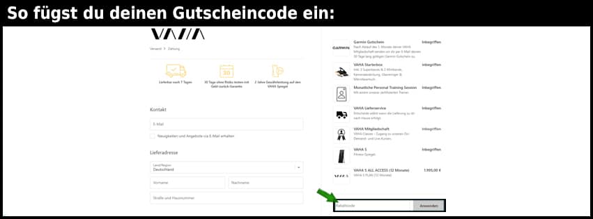 vaha Gutschein einfuegen und sparen schwarz