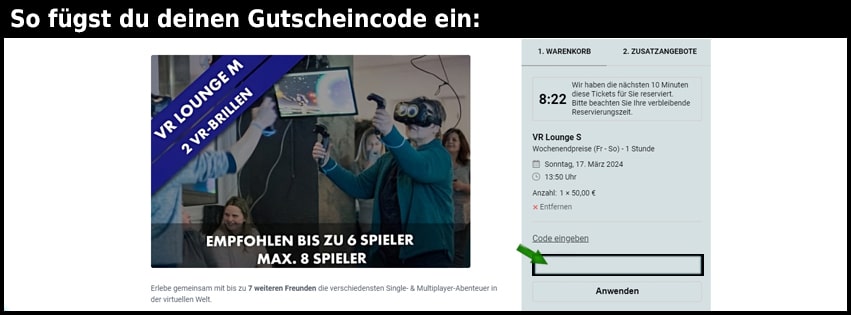 virtualounge Gutschein einfuegen und sparen schwarz