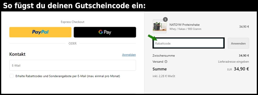 natgym Gutschein einfuegen und sparen schwarz