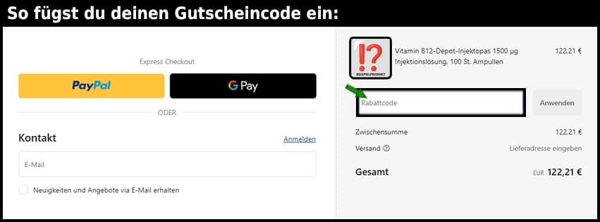 apohealth Gutschein einfuegen und sparen schwarz