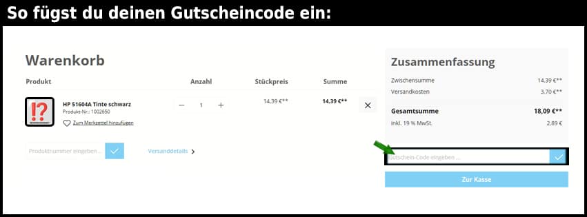 druckdichaus Gutschein einfuegen und sparen schwarz