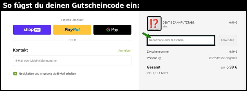 hazeva Gutschein einfuegen und sparen schwarz