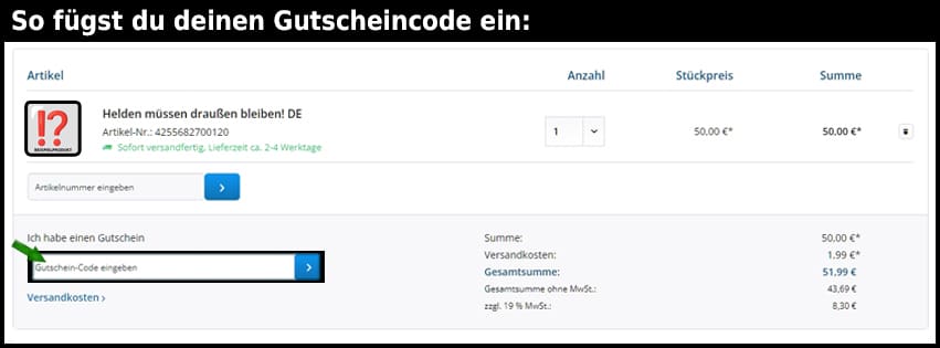 funtainment Gutschein einfuegen und sparen schwarz