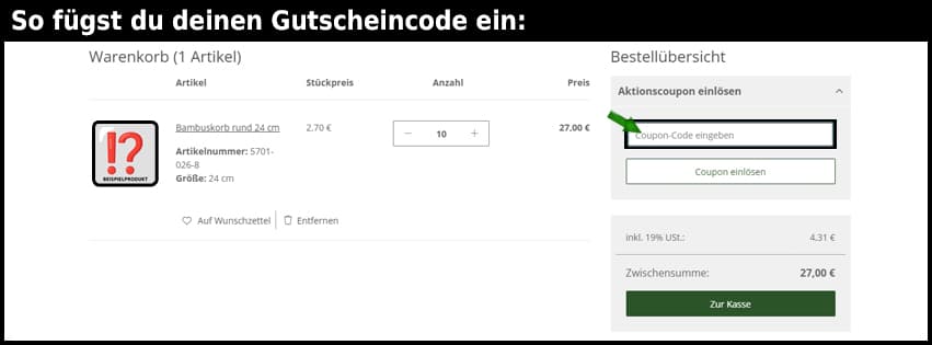 miroflor Gutschein einfuegen und sparen schwarz